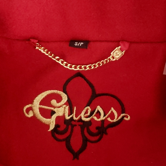 Preppy Retro Hipster Red Wool Small Baddie Holiday Midi Pea Coat - Picture 10 of 11